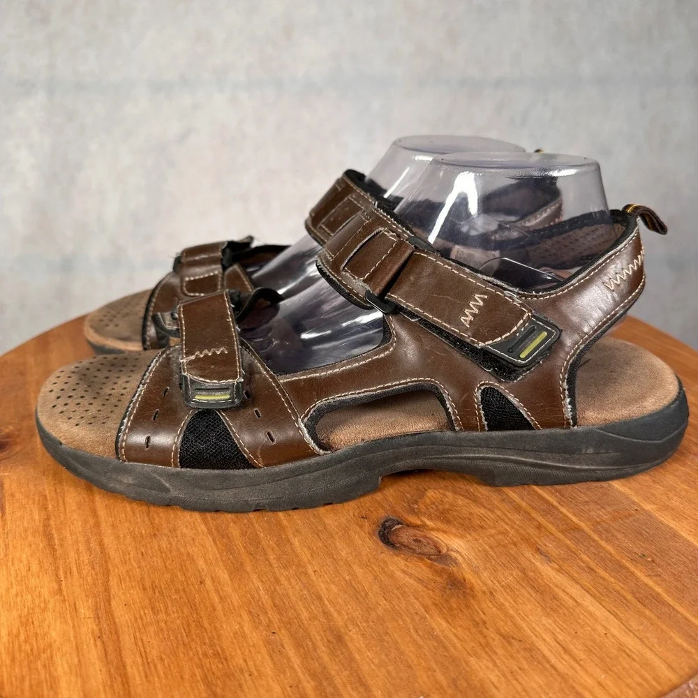 St. John's Bay Llewellyn Sandals Mens 11 Brown Good Memory Foam Strappy Sport